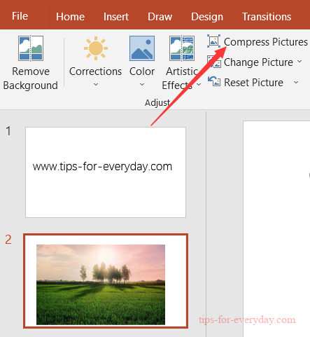 how to make powerpoint presentation file size smaller